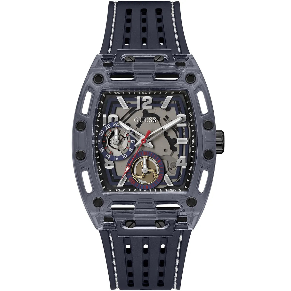 Guess Phoenix GW0499G1 Blue Polycarbonate Transparent Multifunction Watch