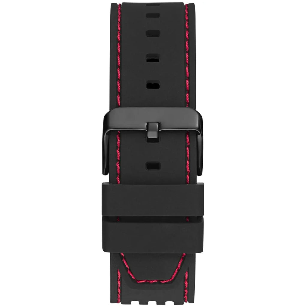 Guess Phoenix GW0499G4 Red Transparent Case Black Silicone Multifunction Watch