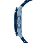 Guess Rig GW0051G4 Silver Tone Case Blue Rubber Strap Watch