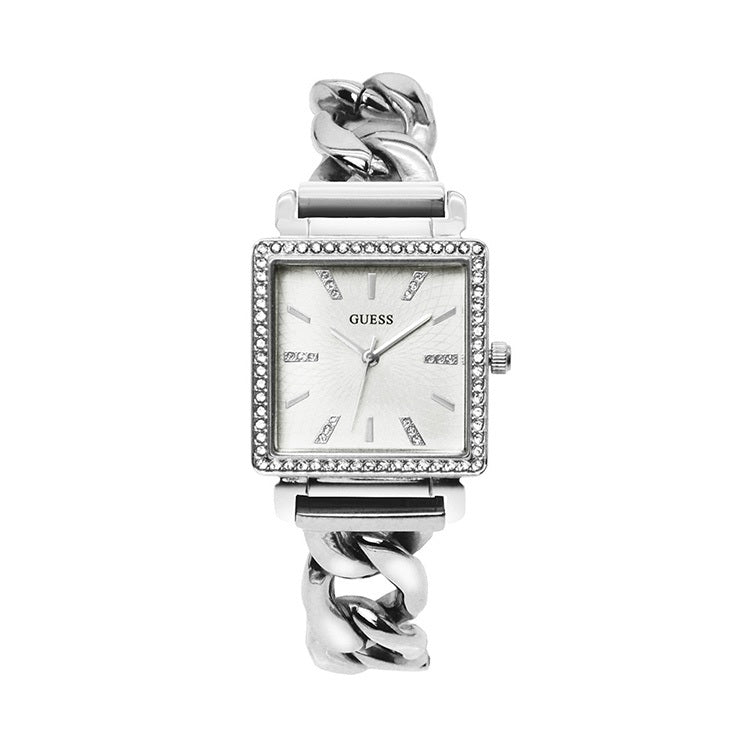 Guess Vanity W1030L1 Silver Tone Square Case Crystal Bezel Ladies Watch