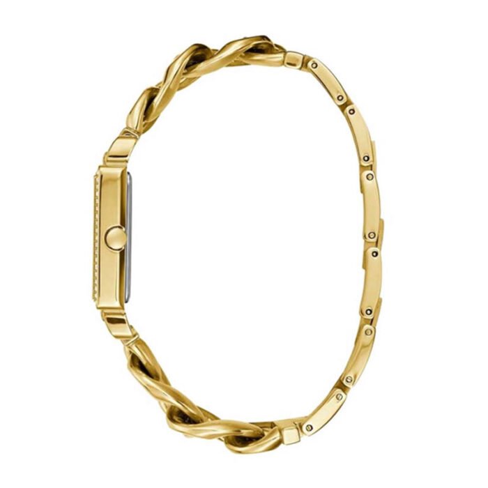 ساعة يد نسائية Guess Vanity W1030L2 بإطار مربع ذهبي وكريستال