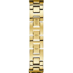 ساعة يد نسائية Guess Vanity W1030L2 بإطار مربع ذهبي وكريستال