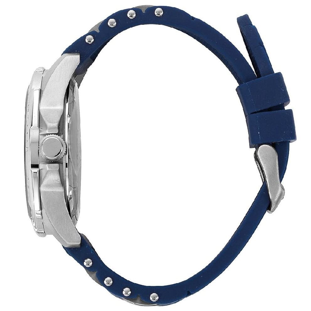 Guess Oasis W0366G2 Men's Silver & Blue Rubber Strap Watch