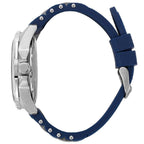 Guess Oasis W0366G2 Men's Silver & Blue Rubber Strap Watch