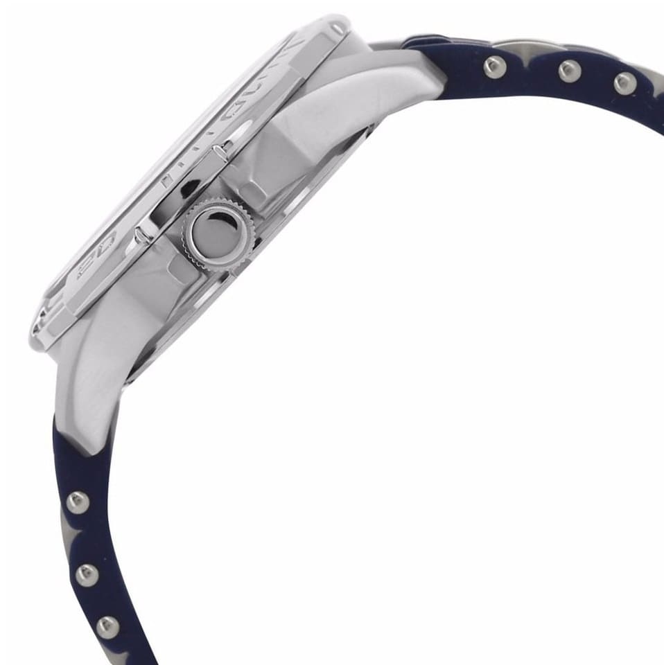 Guess Oasis W0366G2 Men's Silver & Blue Rubber Strap Watch