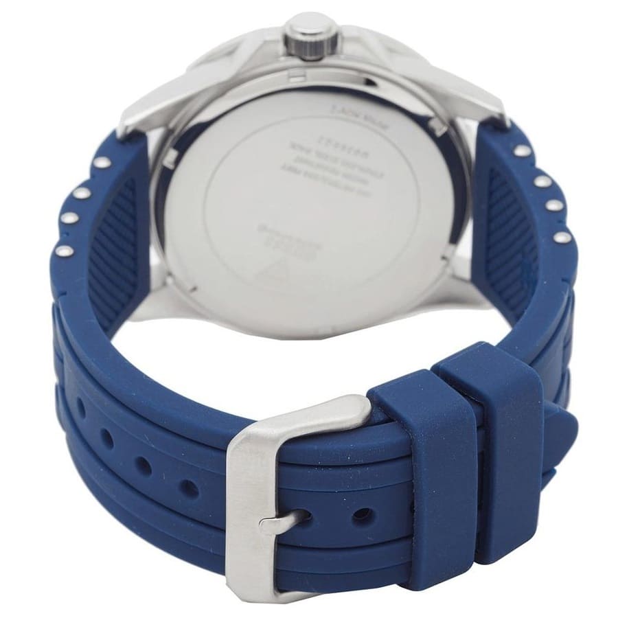 Guess Oasis W0366G2 Men's Silver & Blue Rubber Strap Watch