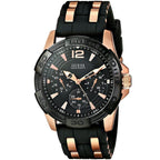 Guess Oasis W0366G3 Men's Black & Gold Rubber Strap Watch