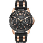 Guess Oasis W0366G3 Men's Black & Gold Rubber Strap Watch