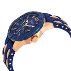 Guess Oasis W0366G4 Men's Rose Gold & Blue Rubber Strap Watch