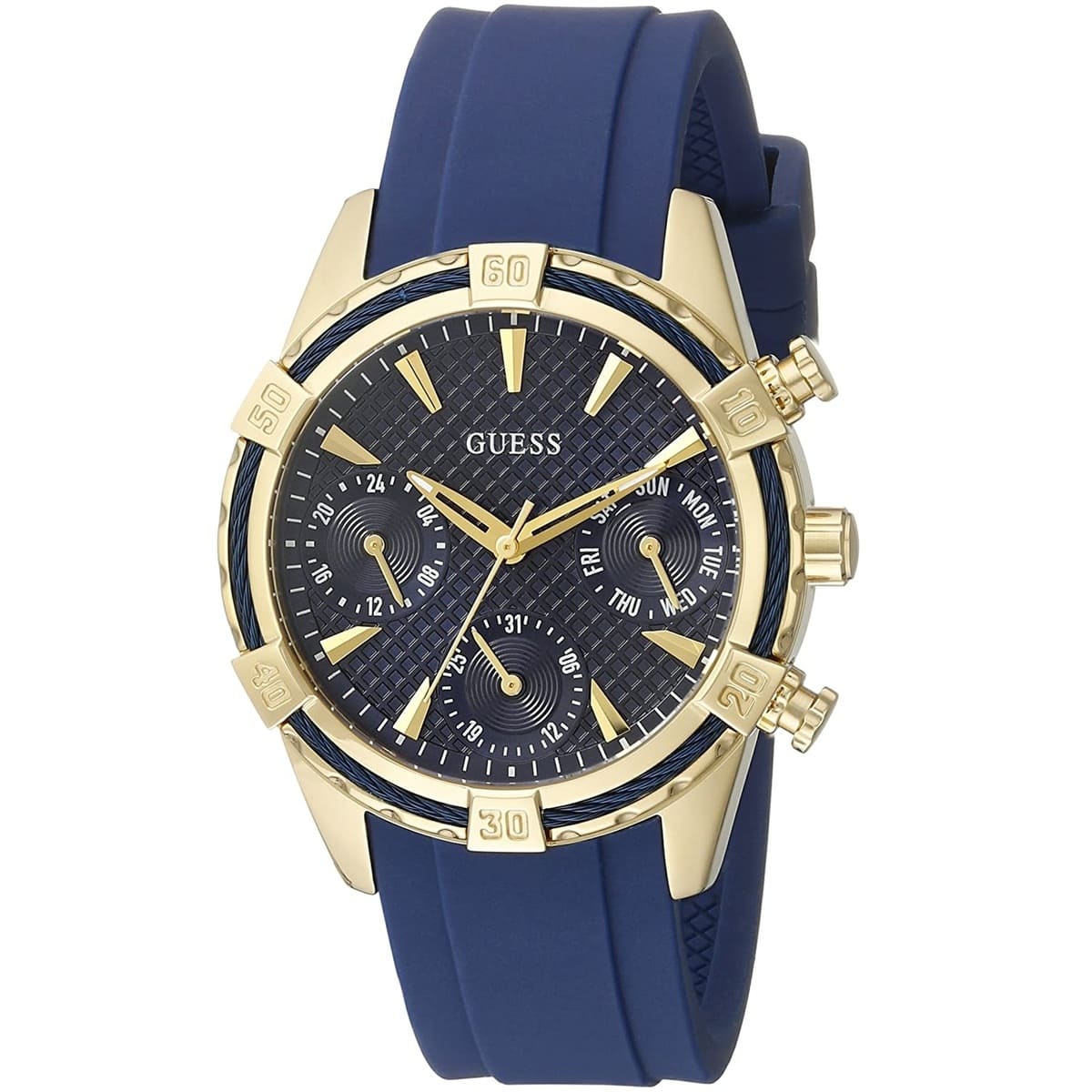Guess Catalina W0562L2 Gold & Blue Rubber Watch