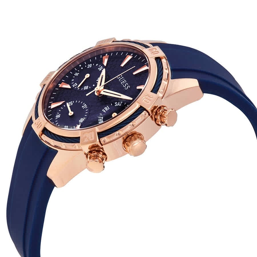 Guess Catalina W0562L3 Rose Gold & Blue Rubber Watch
