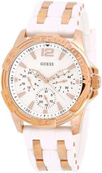 Guess W0615L1 Women's Rose Gold & White Rubber Strap Watch