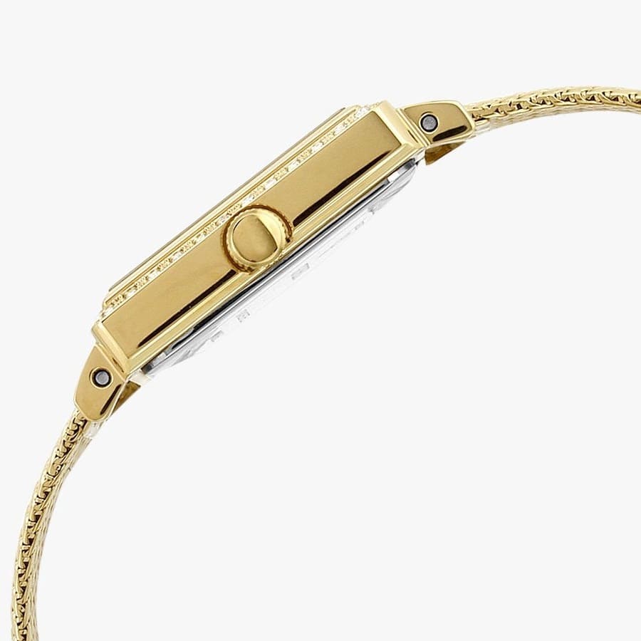 Guess Highline W0826L2 Gold Mesh Square Crystal Ladies Watch