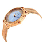 Guess Willow W0836L1 ساعة يد نسائية بمينا لامع شبكي من الذهب الوردي