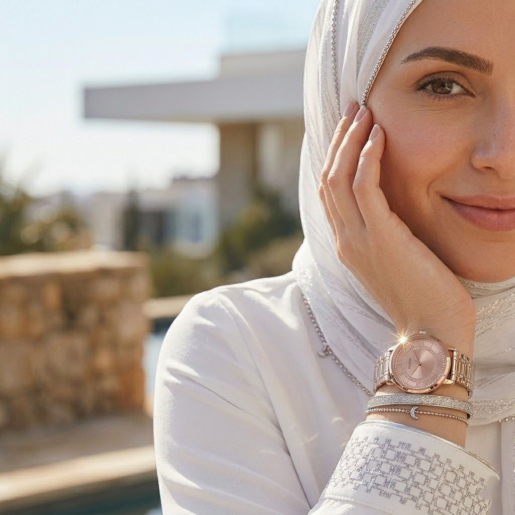 ساعة غيس مونتوك W0933L3 للنساء بلون ذهبي وردي ومينا لامع