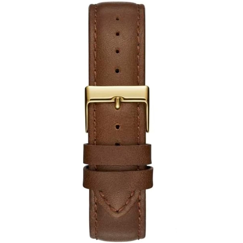 Guess Montauk W0934L3 Gold Case Crystal Bezel Brown Leather Women's Watch