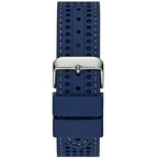 Guess Fleet W0971G2 Silver Case Blue Bezel Rubber Chronograph Watch