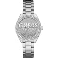 Guess Glitter Girl W0987L1 Silver Case Glitz Logo Dial Steel Women's Watch