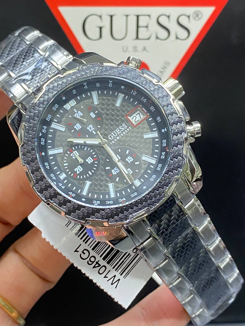 Guess Octane W1046G1 Men's Silver Steel Chronograph Watch