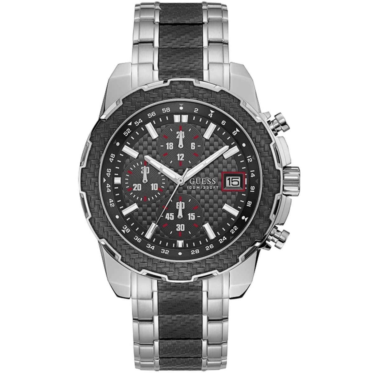 Guess Octane W1046G1 Men's Silver Steel Chronograph Watch