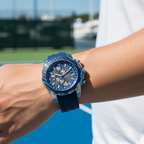 Guess Octane W1047G2 Men's Blue Bezel Grey Dial Rubber Watch