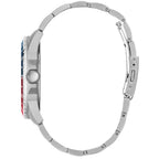 Guess Odyssey W1107G2 Men's Pepsi Bezel Silver Steel Watch