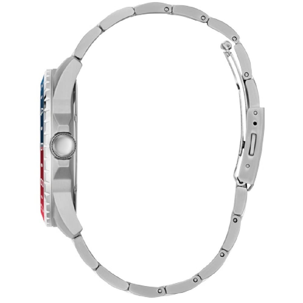 Guess Odyssey W1107G2 Men's Pepsi Bezel Silver Steel Watch