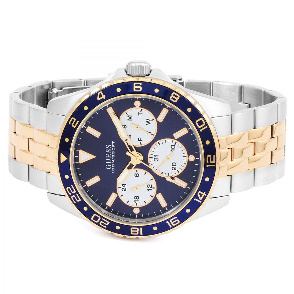 Guess Odyssey W1107G3 Men's Two-Tone Rose Gold & Silver Panda Dial Watch