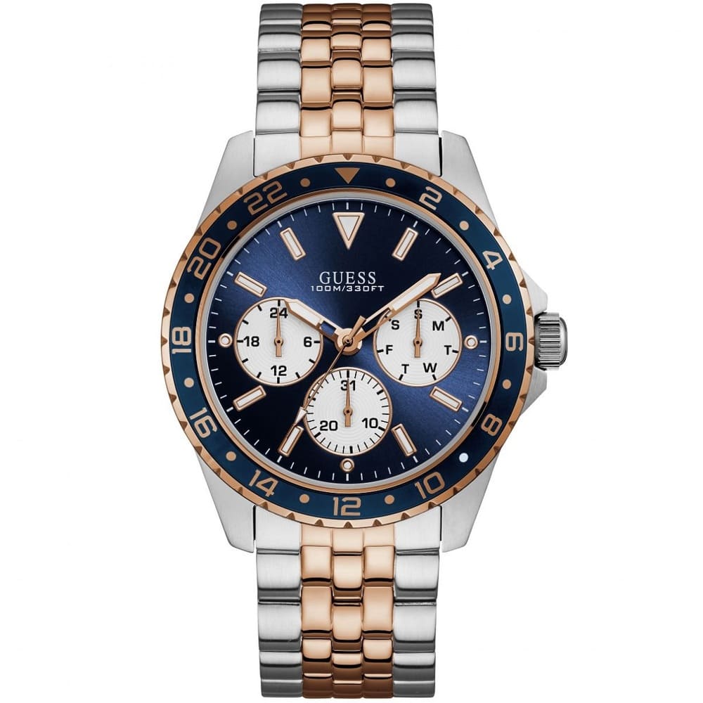 Guess Odyssey W1107G3 Men's Two-Tone Rose Gold & Silver Panda Dial Watch