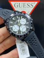 Guess Odyssey W1108G3 Black Case Panda Dial Rubber Strap Men's Watch