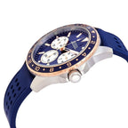 Guess Odyssey W1108G4 Silver/Rose Gold Case Blue Panda Dial Rubber Strap Men's Watch