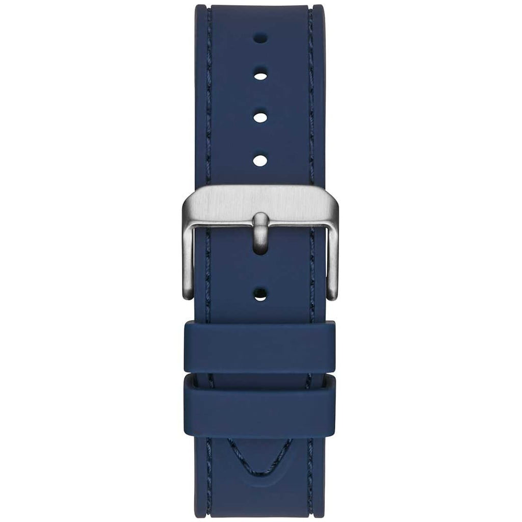 Guess Odyssey W1108G4 Silver/Rose Gold Case Blue Panda Dial Rubber Strap Men's Watch