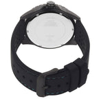 ساعة يد رجالية Guess Odyssey W1108G5 بإطار أسود ولمسات زرقاء وسوار مطاطي