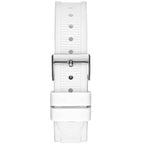 Guess Breeze W1234L1 Silver Case MOP Dial White Silicone & Metal Link Women's Watch