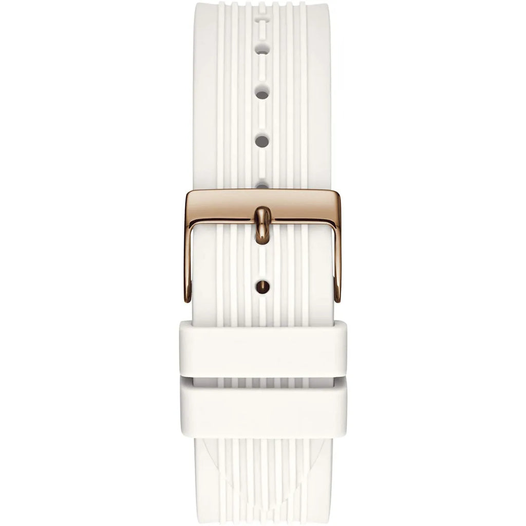 Guess Athena Multi-Function GW0030L3 Rose Gold White Dial Rubber Women's Watch