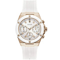 Guess Athena Multi-Function GW0030L3 Rose Gold White Dial Rubber Women's Watch