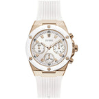 Guess Athena Multi-Function GW0030L3 Rose Gold White Dial Rubber Women's Watch