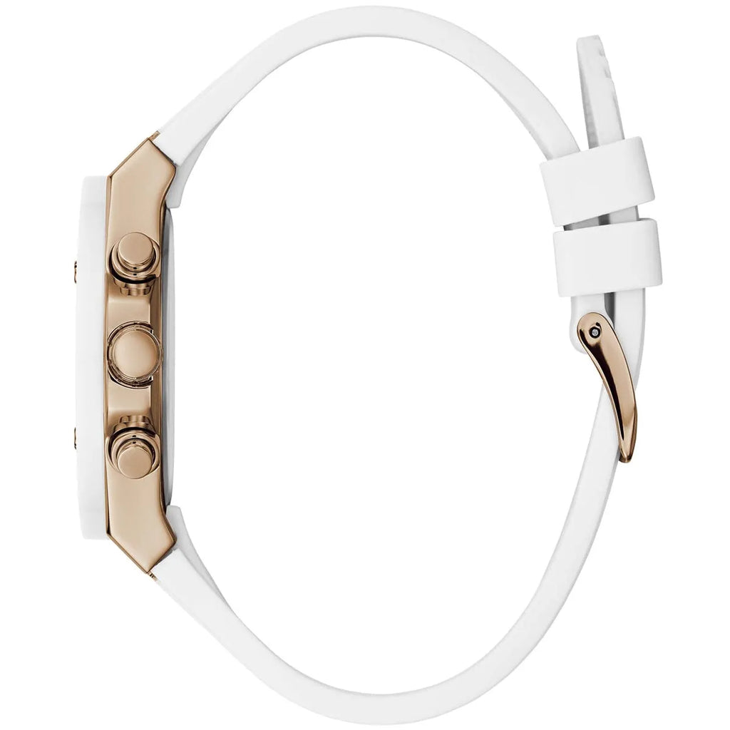 Guess Athena Multi-Function GW0030L3 Rose Gold White Dial Rubber Women's Watch