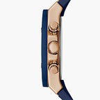Guess Athena  GW0030L5 Rose Gold Case Silver Dial Blue Rubber Women's Watch