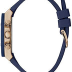 Guess Athena  GW0030L5 Rose Gold Case Silver Dial Blue Rubber Women's Watch