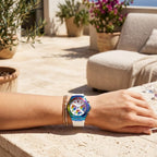Guess Athena Multi-Function GW0030L6 Multicolor Rainbow Case White Rubber Women's Watch