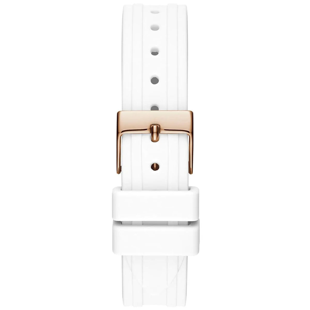 Guess Cosmo GW0034L2 Rose Gold Case Silver Dial White Rubber Women's Watch