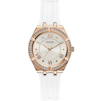 Guess Cosmo GW0034L2 Rose Gold Case Silver Dial White Rubber Women's Watch