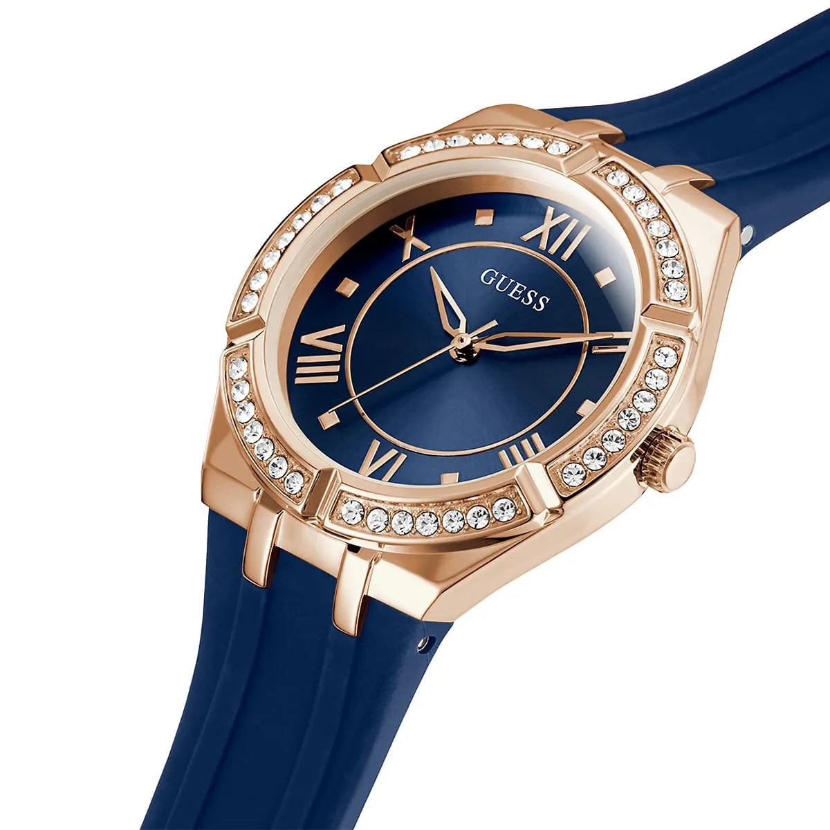 Guess Cosmo GW0034L4 Gold Case Blue Dial Blue Rubber Women's Watch