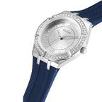 Guess Cosmo GW0034L5 Silver Case Silver Dial Blue Rubber Women's Watch