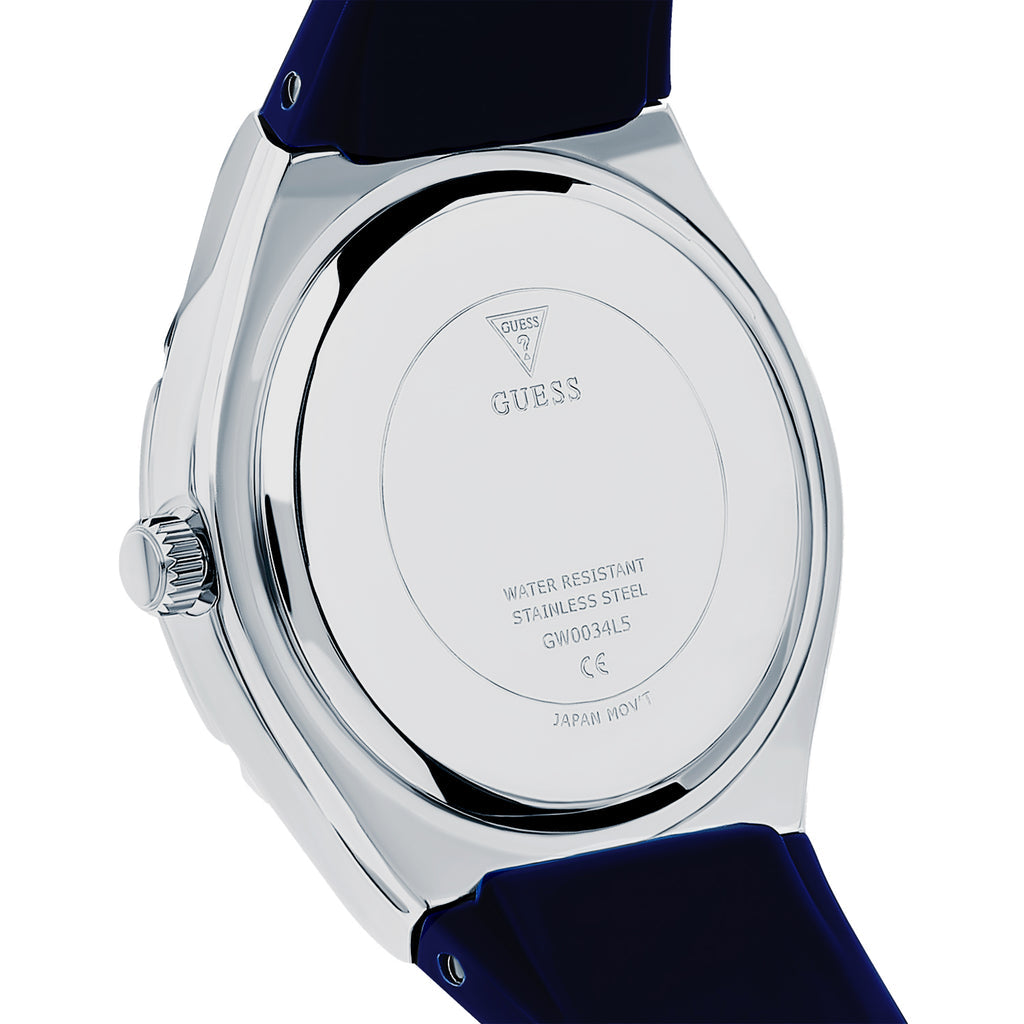 Guess Cosmo GW0034L5 Silver Case Silver Dial Blue Rubber Women's Watch