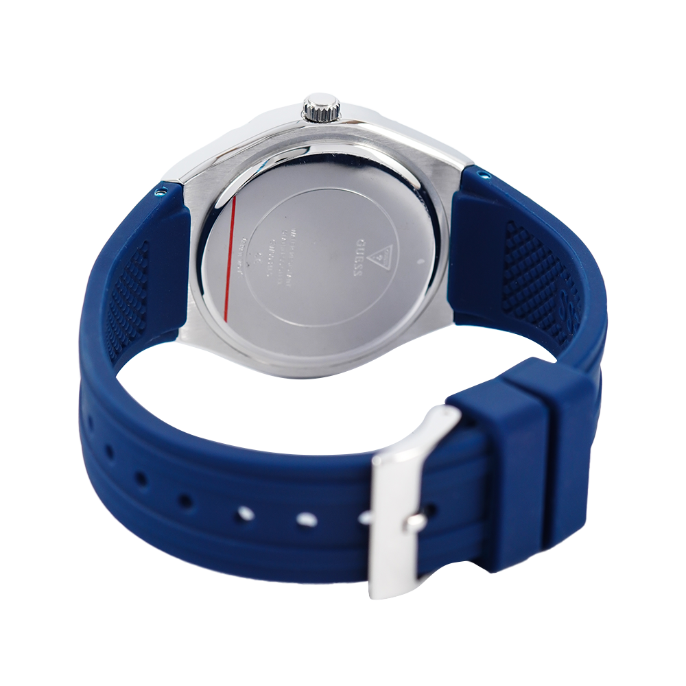 Guess Cosmo GW0034L5 Silver Case Silver Dial Blue Rubber Women's Watch