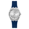 Guess Cosmo GW0034L5 Silver Case Silver Dial Blue Rubber Women's Watch