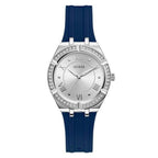 Guess Cosmo GW0034L5 Silver Case Silver Dial Blue Rubber Women's Watch