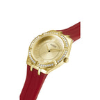Guess Cosmo GW0034L6 Gold Case Gold Dial Red Rubber Women's Watch